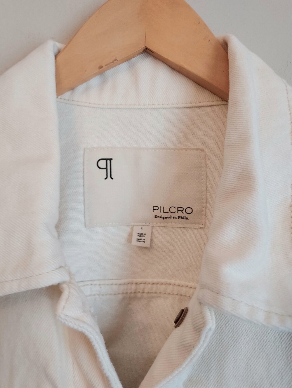 Anthropologie Pilcro White Denim Jean Puff Sleeve Jacket Size Large NEW NWT - Picture 8 of 12